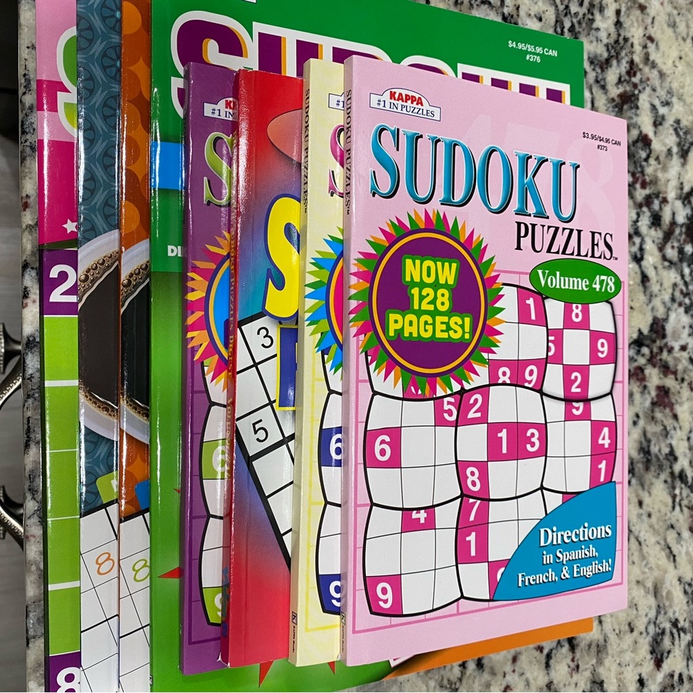 Lot Of 8 Sudoku Puzzle Books No Duplicates